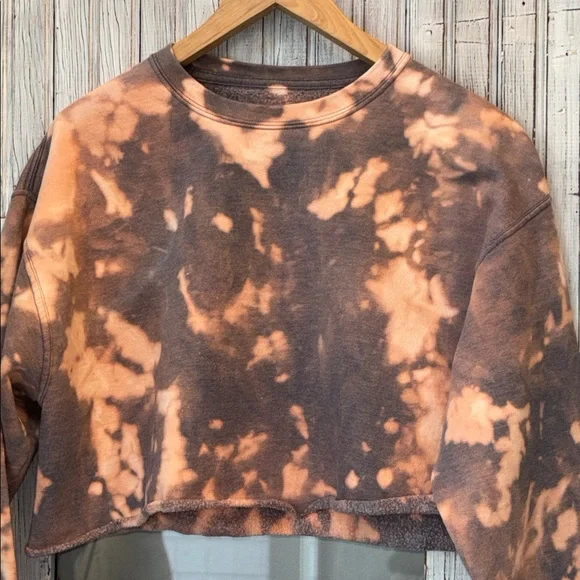 Fruit of the Loom Tie Dye Cropped Sweatshirt Size L - Picture 2 of 6